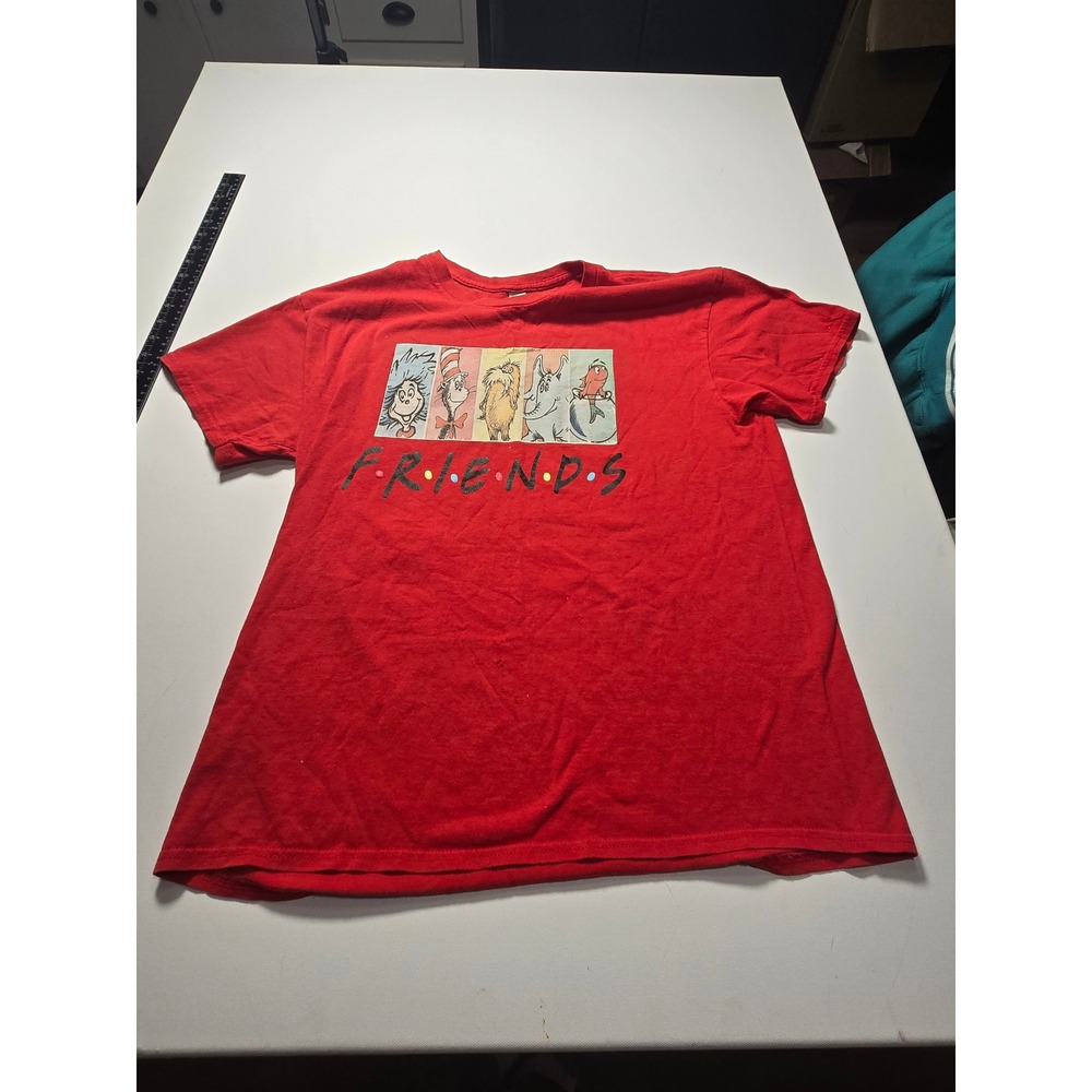 Gildan Dr Seuss Friends Mashup Tee Mens Large Red Good Graphic T-Shirt